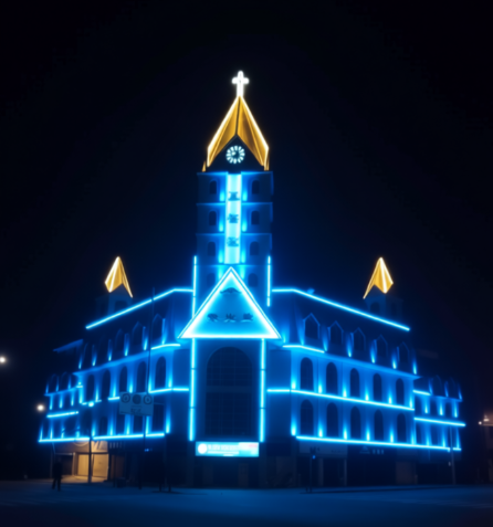 都江堰荣光堂 亮化工程案例